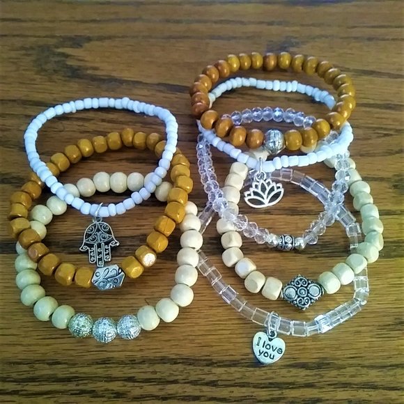 New 8 Beaded Boho Bracelets - Picture 5 of 10